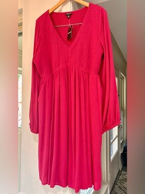 torrid Jester Red Smocked V-Neck Dress